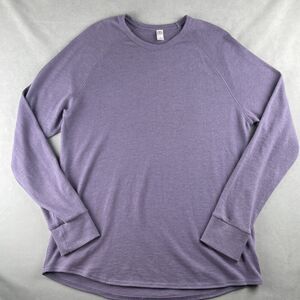 Alternative Shirt Mens XL Purple Heather Raglan Long Sleeve Crewneck Bright Soft